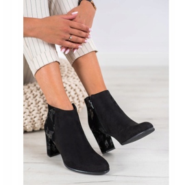 Sergio Leone Bottines en daim avec application le noir 1