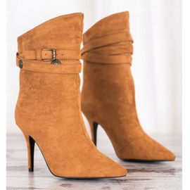 Seastar Bottes sur un talon haut beige jaune 2