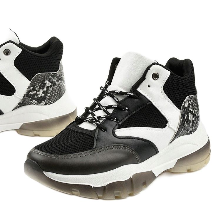 Baskets à enfiler Barettos noires blanche le noir 1