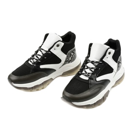 Baskets à enfiler Barettos noires blanc 2