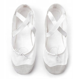 Ballerines Meteor en coton et cuir 54020 blanche gris 1