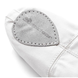 Ballerines Meteor en coton et cuir 54020 blanche gris 3