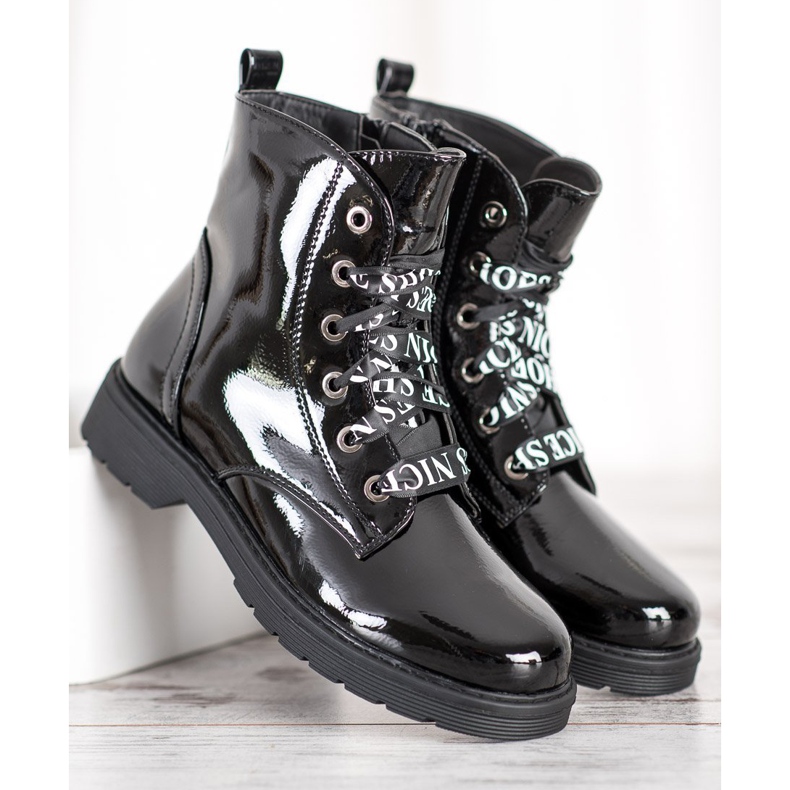 Ouvriers laqués VINCEZA noir 1