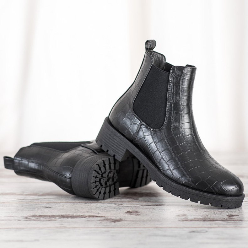 Bella Paris Bottines Chelsea à enfiler le noir 1