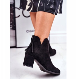 Vinceza Bottines Femme Talon Daim Noir Mimosa le noir 3