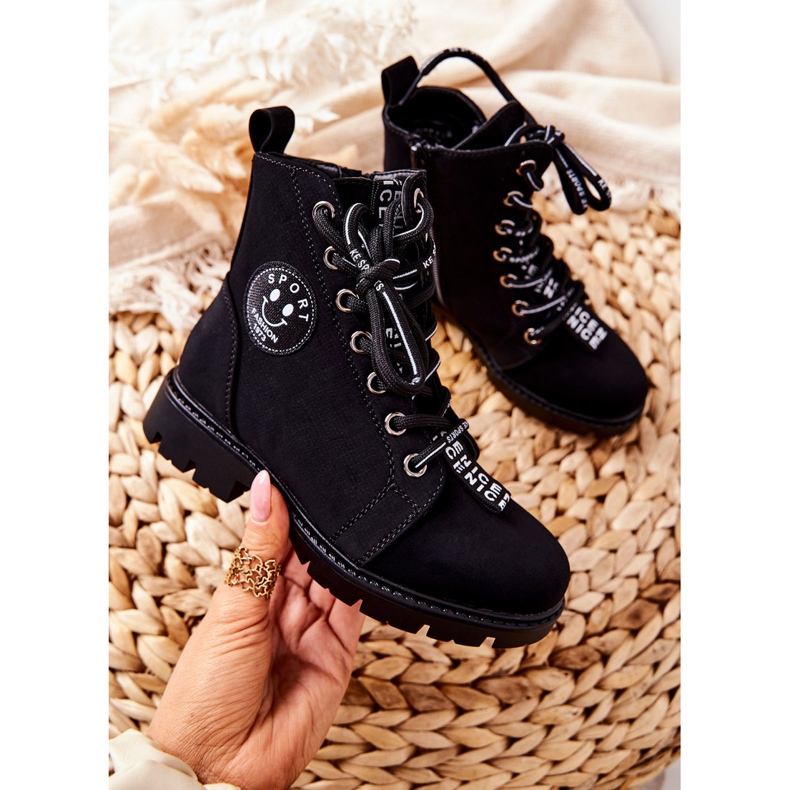 Vinceza Bottes pour enfants Workers Black Mini Aspen le noir 2