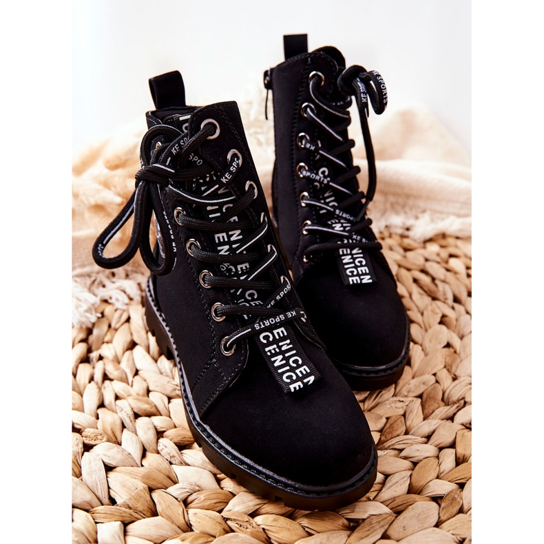 Vinceza Bottes pour enfants Workers Black Mini Aspen noir 1