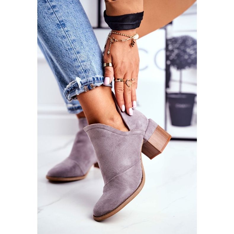 Boots femme à talon découpé gris mini meliori 1 Boots femme à talon découpé gris mini meliori 1