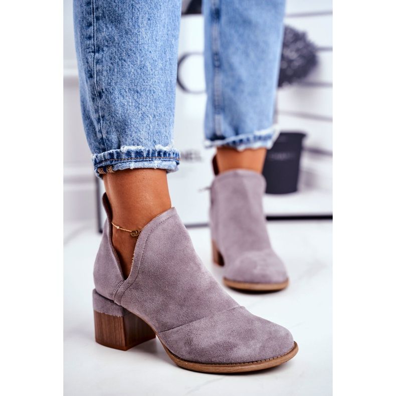 Boots femme à talon découpé gris mini meliori 2 Boots femme à talon découpé gris mini meliori 2