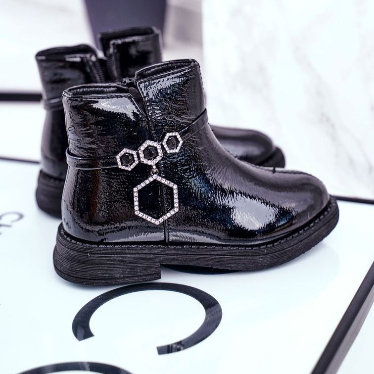 Apawwa Bottines Enfant Laquées Noir Fami ['le noir'] le noir 1