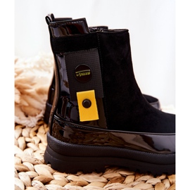 Apawwa Bottines Enfant Laquées Noires En Daim My Lovely 1