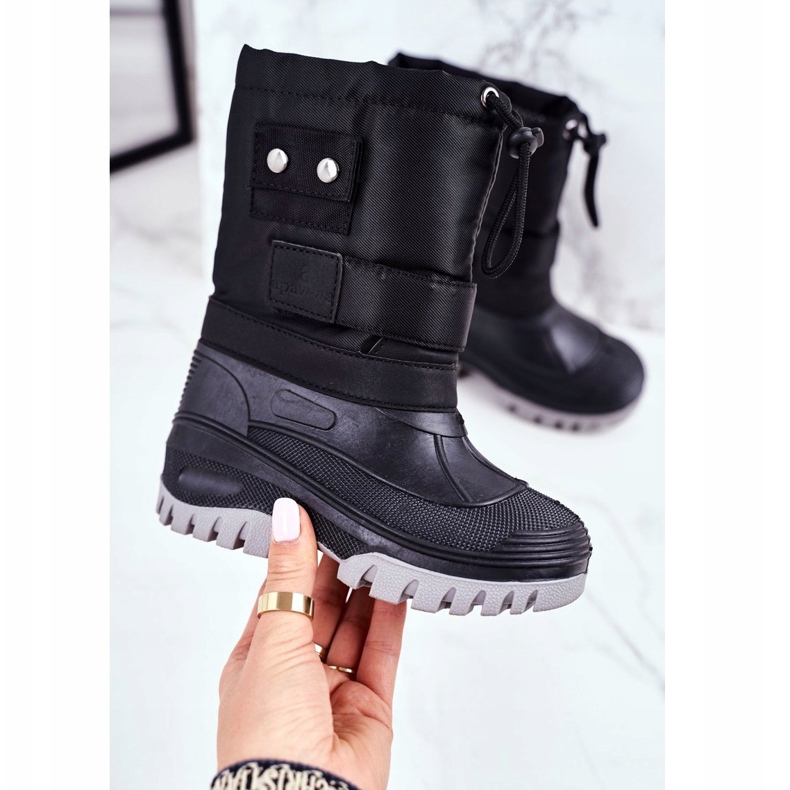 Apawwa Bottes de neige isolées en fourrure pour enfants Black Hot Winter noir 1