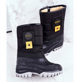 Apawwa Bottes de neige isolées en fourrure pour enfants Black Rubbi le noir 1