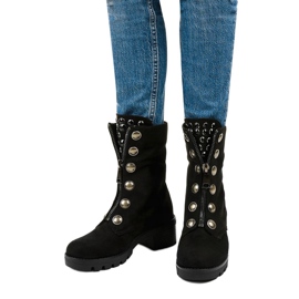 Bottines montantes en daim noir Dalmens le noir 1