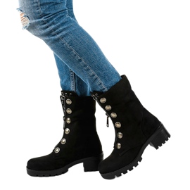 Bottines montantes en daim noir Dalmens le noir 2