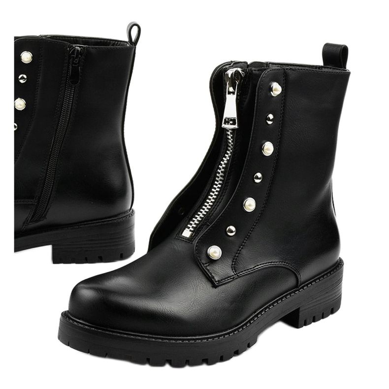 Bottes hautes noires pour femmes avec la fermeture éclair Isadora le noir 1 Bottes hautes noires pour femmes avec la fermeture éclair Isadora le noir 1