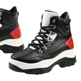 Baskets noires colorées Neamelira blanche le noir rouge 1 Baskets noires colorées Neamelira blanche le noir rouge 1