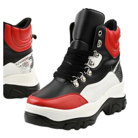 Baskets colorées Neamelira rouges noir 1