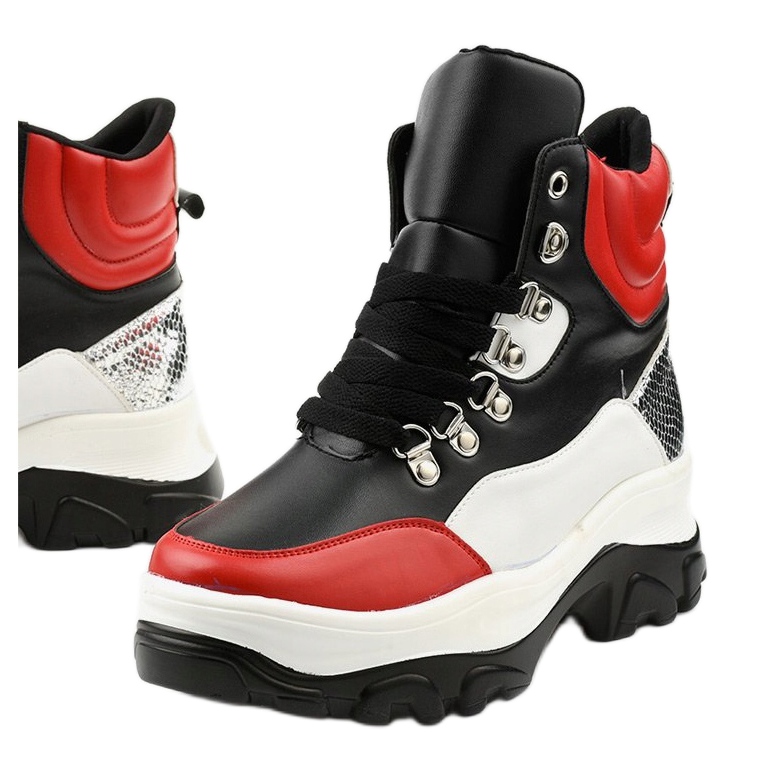 Baskets colorées Neamelira rouges le noir 1