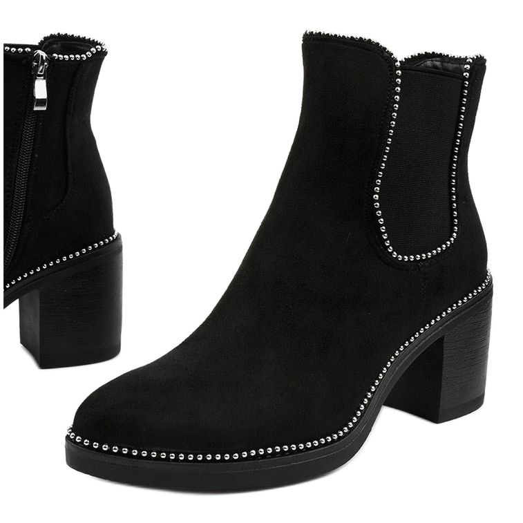 Bottines noires en éco-suède de Lamensie le noir 1 Bottines noires en éco-suède de Lamensie le noir 1