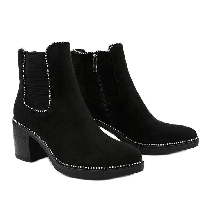 Bottines noires en éco-suède de Lamensie 2