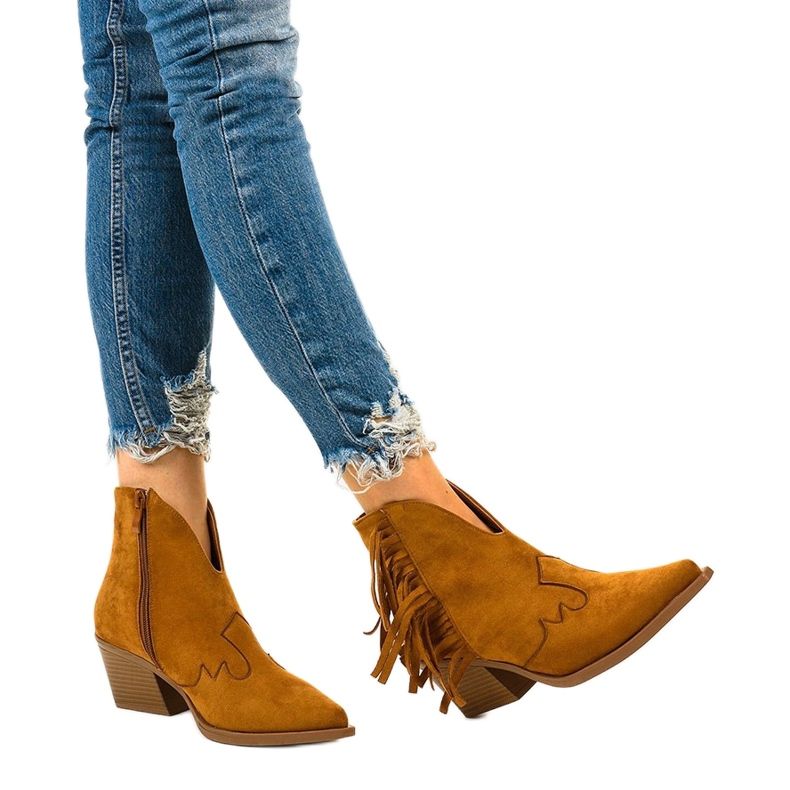 Bottines en daim marron de Joesler cowboy boots brun 1