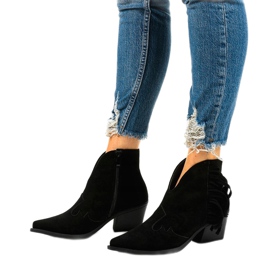 Bottines en daim noir de Joesler cowboy boots le noir 2