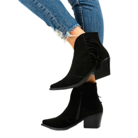 Bottines en daim noir de Joesler cowboy boots le noir 3