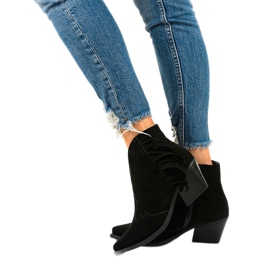 Bottines en daim noir de Joesler cowboy boots le noir 4
