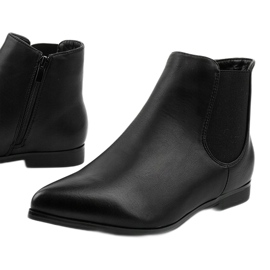 Bottines Jodhpur plates noires avec un élastique Lagenaria le noir 1