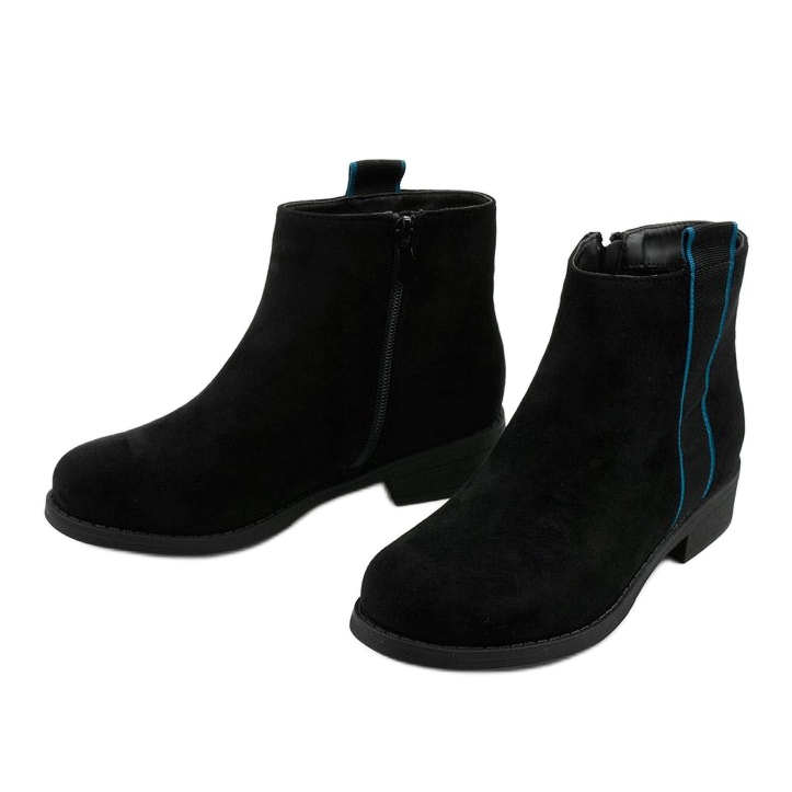 Bottes plates noires Bottes isolées Thelsys le noir bleu 2
