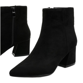 Bottes noires sur un poteau en éco-daim Coradise le noir 1