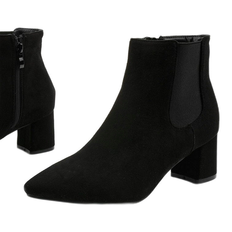 Bottines en daim noir avec élastique Prestons le noir 1