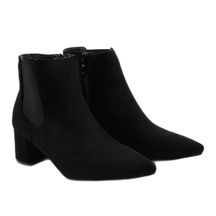 Bottines en daim noir avec élastique Prestons le noir 2