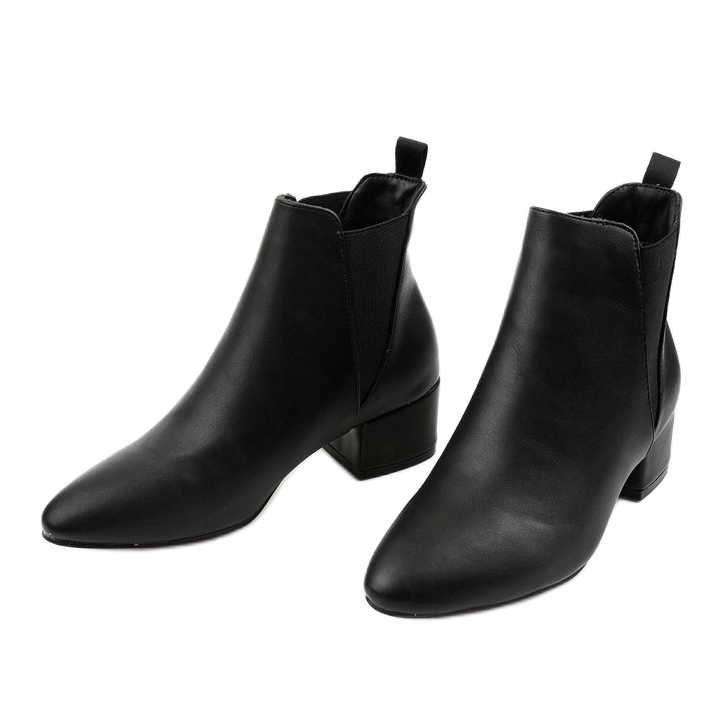 Bottines noires avec un élastique Lucency le noir 2
