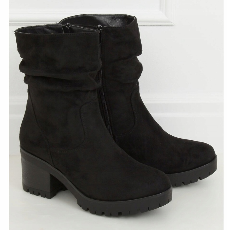 Bottines noires à talons larges J19-96 Noir le noir 1