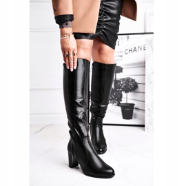 Bottes hautes pour femmes Sergio Leone Noir KZ275 1