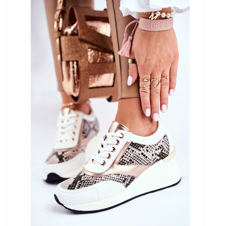 GOE Chaussures de sport pour femmes Baskets en cuir blanc GG2N3045 blanche multicolore 2 GOE Chaussures de sport pour femmes Baskets en cuir blanc GG2N3045 blanche multicolore 2