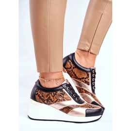 GOE Chaussures de sport pour femmes Baskets en cuir noir GG2N3044 multicolore 2