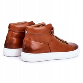 Baskets en cuir pour hommes GOE Marron GG1N3011 brun 2