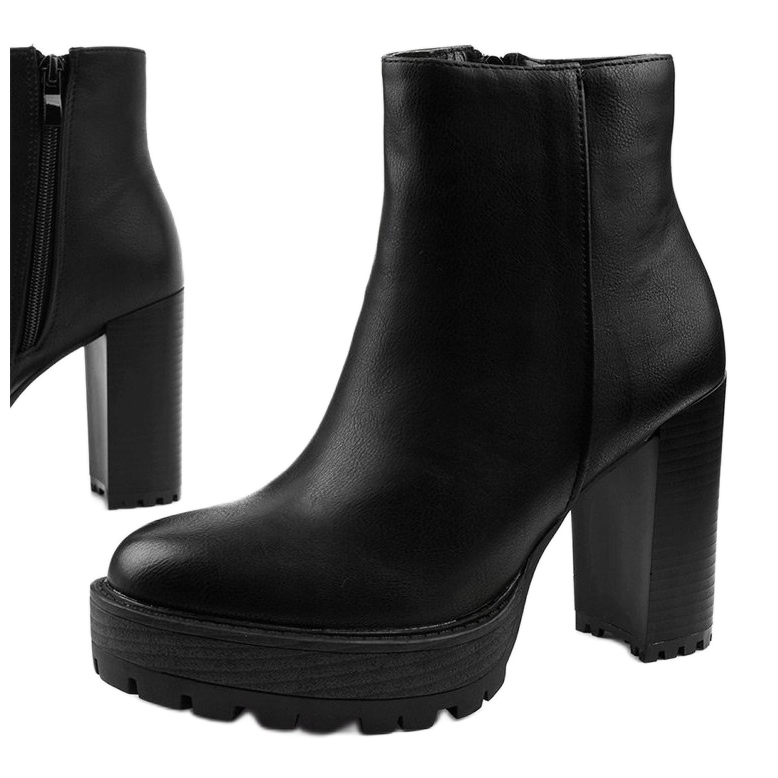 Bottines noires avec une fermeture éclair Winiesh le noir 1