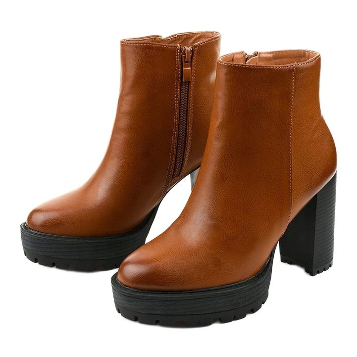 Bottines marron avec une fermeture éclair Winiesh brun 1