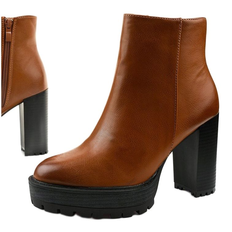 Bottines marron avec une fermeture éclair Winiesh brun 2