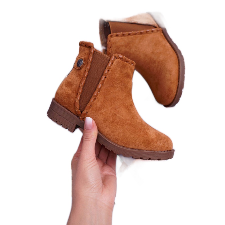 POPA Bottes Enfant Talon Plat Camel Sicarro brun 1