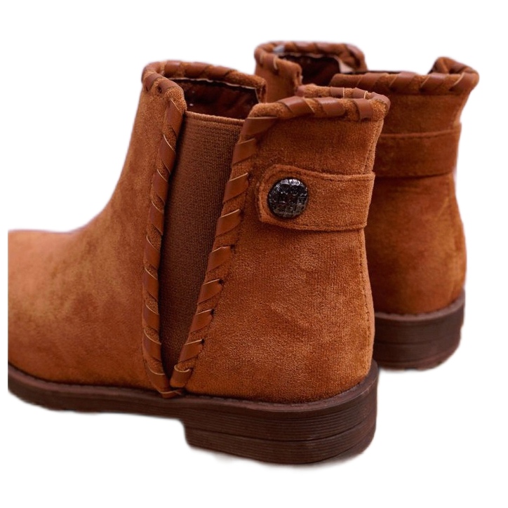 POPA Bottes Enfant Talon Plat Camel Sicarro brun 3