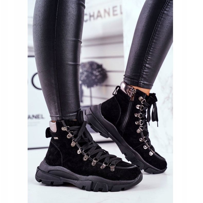 Chaussures de trekking pour femmes Trappeurs Cuir Daim Big Star GG274893 noir 2