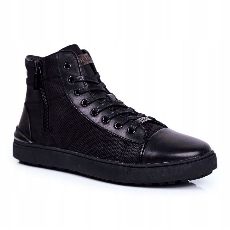 Baskets en cuir pour hommes GOE Noir GG1N3019 le noir 1
