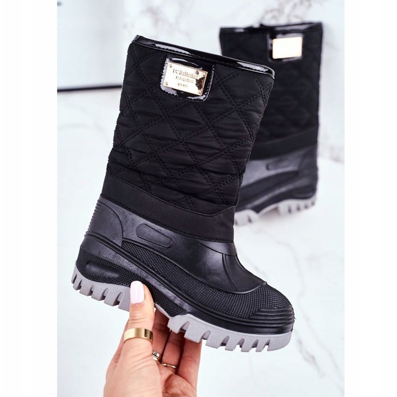 Apawwa Bottes de Neige Enfant Fourrées Noir Mussi le noir 2