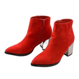 Bottines rouges en éco-suède Astihusa 2