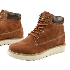 Boots à lacets camel Haireino brun 1